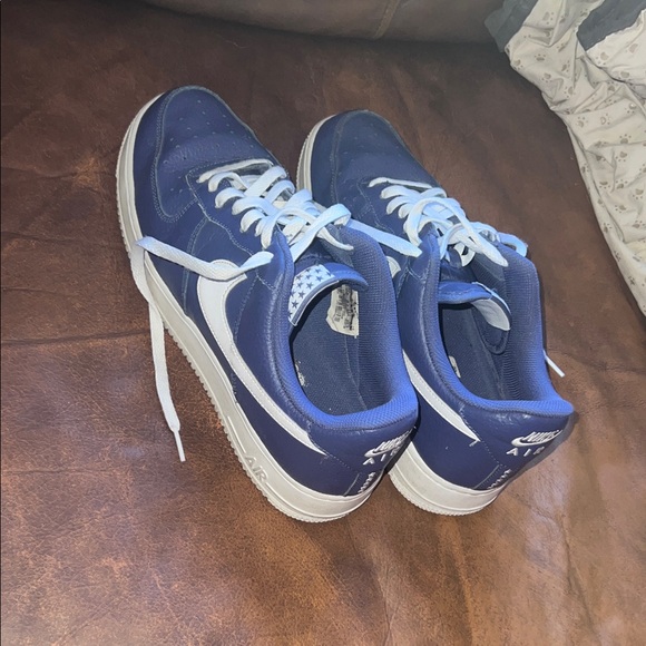 Nike Navy And White Air Force 1 Sneakers